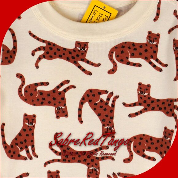 NWT Hanna Andersson Organic Long Johns Pajamas Romy The Cheetah Print 130 8 - Picture 2 of 6